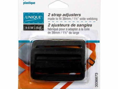 UNIQUE SEWING Strap Adjuster - Plastic - 38mm (1½ ) - Black - 2 pcs Supply