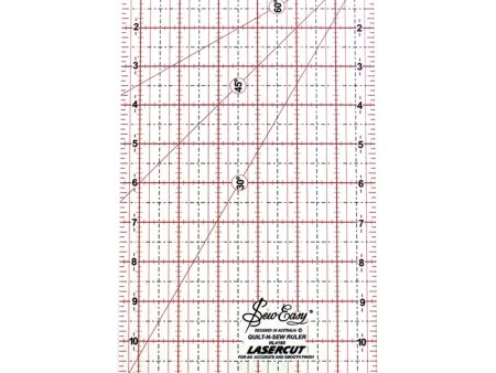 SEW EASY Quilting Ruler - 12  x 6½  (30.5 x 16.5cm) Online now