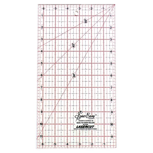 SEW EASY Quilting Ruler - 12  x 6½  (30.5 x 16.5cm) Online now