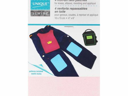 UNIQUE SEWING Iron-On Twill Patches - Pastel Colours - 4 pcs. Cheap