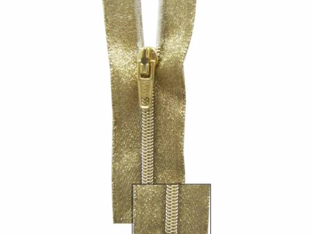 VIZZY Metallic One-Way Separating Zipper 50cm (20″) - Metallic Gold - 1701 Sale