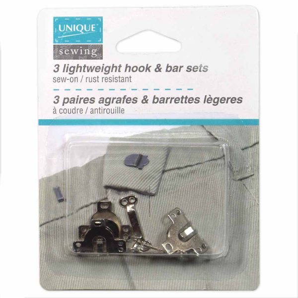 UNIQUE SEWING Lightweight Hook & Bar Sets Silver - 3 sets Online