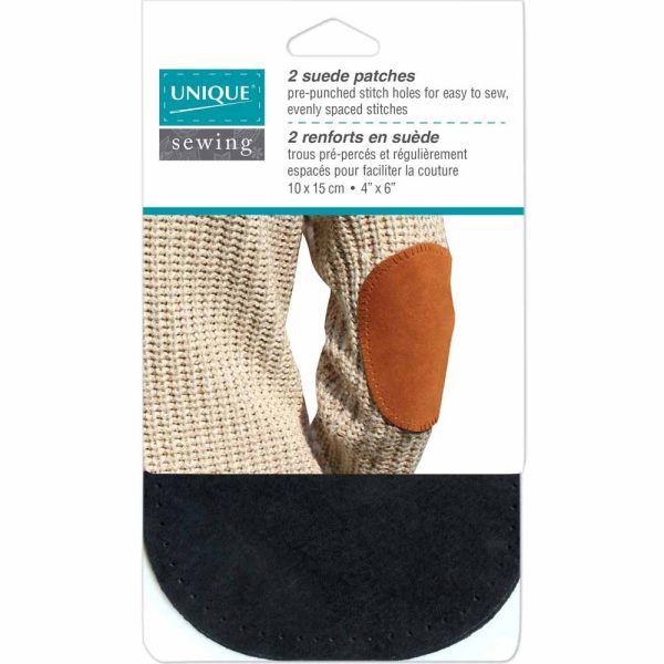 UNIQUE SEWING Suede Patch Navy - 10 x 15cm (4  x 6 ) - 2pcs For Sale