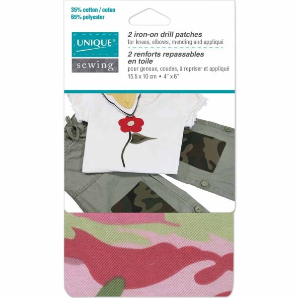 UNIQUE SEWING Drill Patches Camouflage Pink - 10 x 15cm (4  x 6 ) - 2pcs Sale