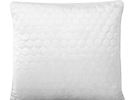 Decorative feather cushion - Luxe quilted - White - 20 x 20   For Sale