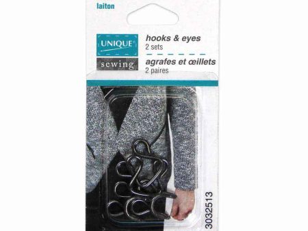 UNIQUE SEWING Hooks & Eyes Gunmetal - 9mm (⅜ ) - 2 sets Online Hot Sale