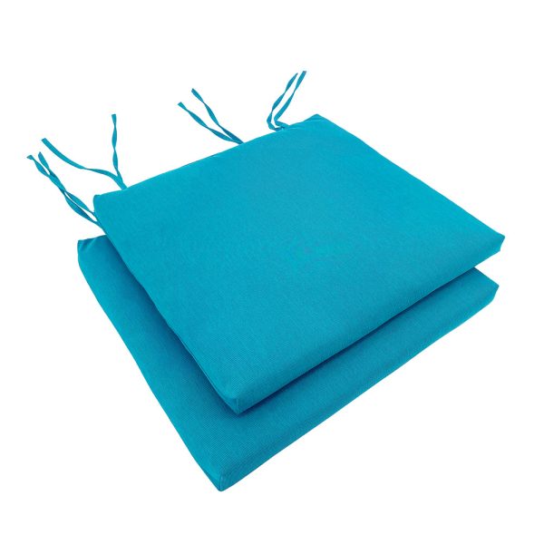 Indoor Outdoor chair pad cushion - Solid - Aqua - 19 x 18 x 1   For Cheap