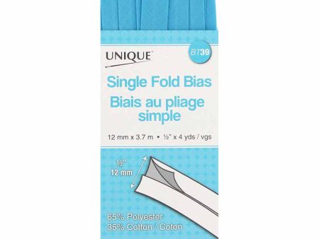 UNIQUE - Single Fold Bias Tape - 13mm x 3.7m - Turquoise Cheap