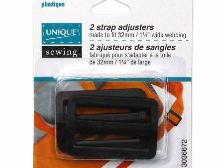 UNIQUE SEWING Strap Adjuster - Plastic - 32mm (1¼ ) - Black - 2 pcs Sale