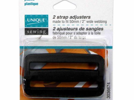 UNIQUE SEWING Strap Adjuster - Plastic - 50mm (2 ) - Black - 2 pcs Sale