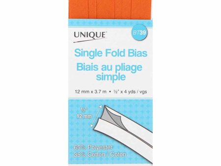 UNIQUE - Single Fold Bias Tape - 13mm x 3.7m - Orange 700 Online