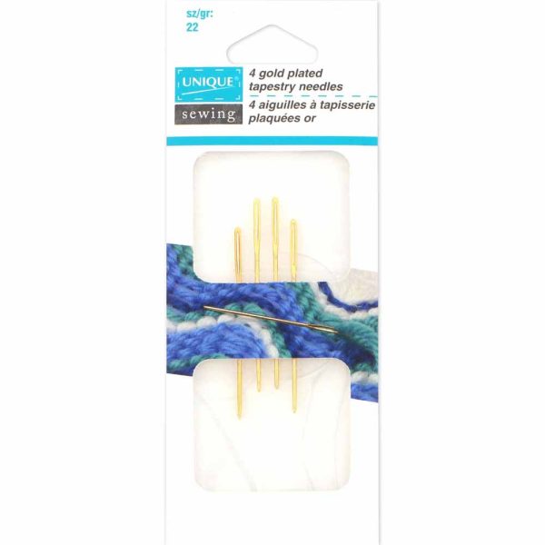 UNIQUE SEWING Gold Plated Tapestry Needles - Size 22 - 4 pcs. Online Hot Sale