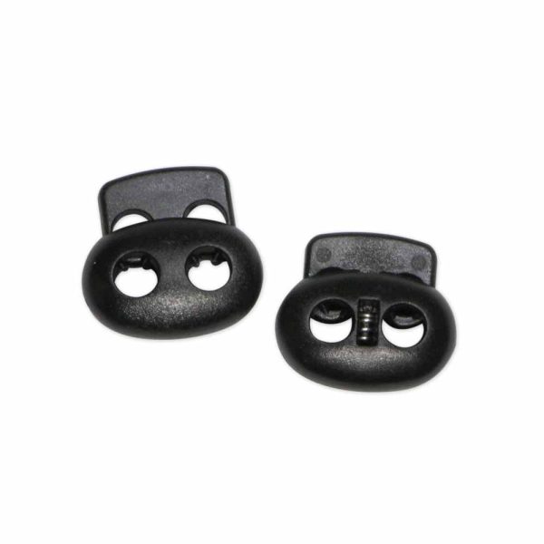 UNIQUE SEWING 2 Hole Cord Stops - Black - 2 pcs For Sale