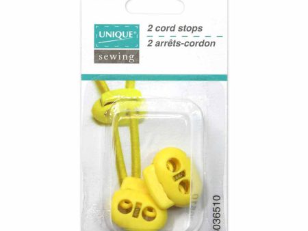 UNIQUE SEWING 2 Hole Cord Stops - Yellow - 2 pcs For Discount