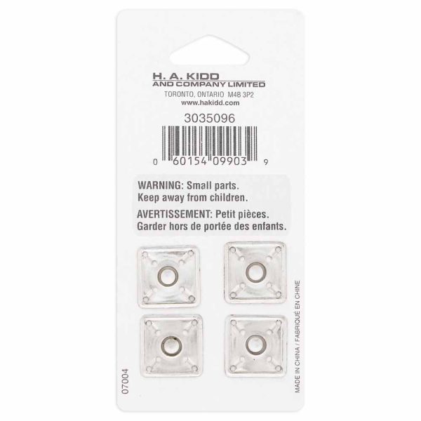 UNIQUE SEWING Square Snap Fasteners - 14mm (½ ) - Silver - 4 sets Online