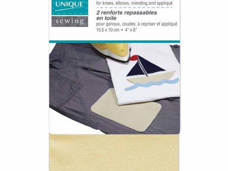 UNIQUE SEWING Drill Patch Beige - 10 x 15cm (4  x 6 ) - 2pcs Supply