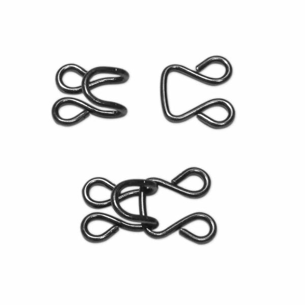 UNIQUE SEWING Hooks & Eyes Gunmetal - 9mm (⅜ ) - 2 sets Online Hot Sale