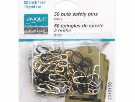 UNIQUE SEWING Bulb Safety Pins - 50 pcs For Cheap