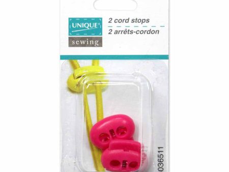 UNIQUE SEWING 2 Hole Cord Stops - Pink - 2 pcs Hot on Sale