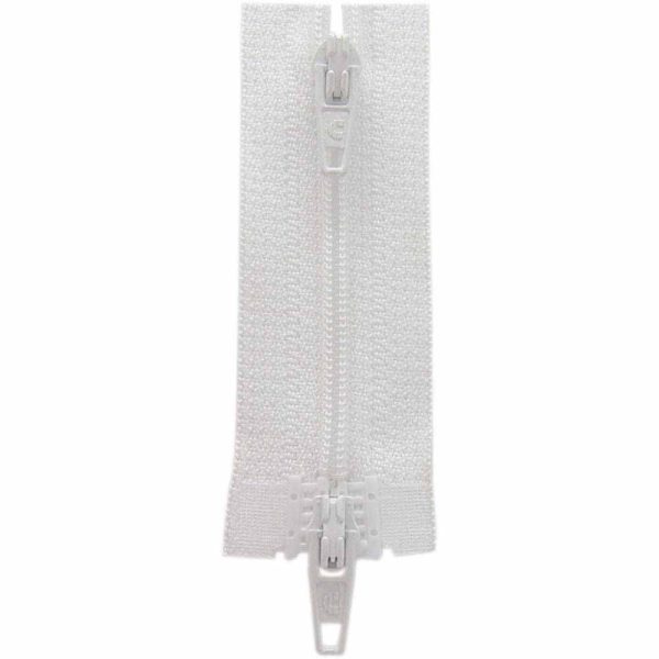 COSTUMAKERS Activewear Two Way Separating Zipper 60cm (24″) - White - 1704 For Sale