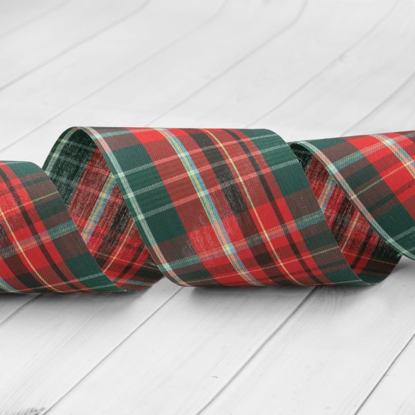 Tartan Stiffen Ribbon 2 3 8  - New Brunswick Cheap