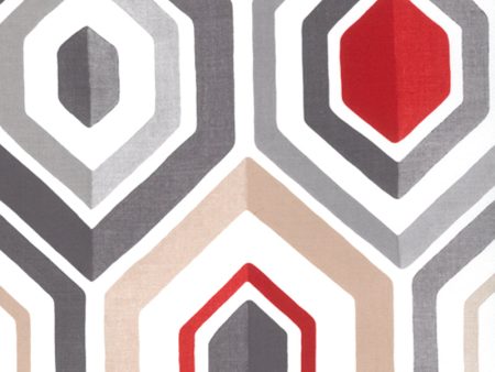 12 x 12 inch Swatch - Home Decor Fabric - Signature Signature Meeting 1111 - red, grey, beige Fashion