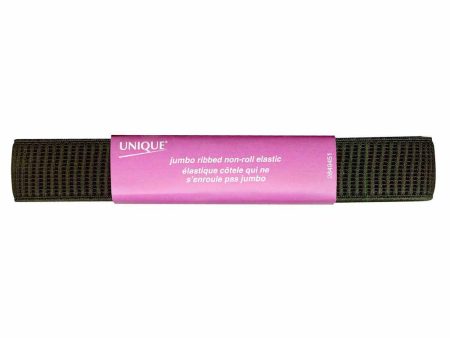 UNIQUE Jumbo Ribbed Elastic 25mm x 1.4m - Black Fashion