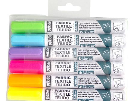 7A LIGHT FABRICS MARKER 1 MM SET OF 6 FLUO MARKERS For Discount