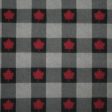 Canadiana Fleece Prints - Buffalo Plaid - Black on Grey with Red Maple Leaf Online now