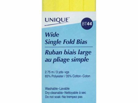 UNIQUE Wide Single Fold Bias Tape 25mm x 2.75m - Lemon Ice For Sale