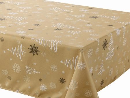 Tablecloth - Fancy Xmas Trees - Gold Discount