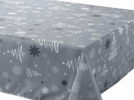 Tablecloth - Fancy Xmas Trees - Grey - 58″x108″ Rectangle Online Hot Sale