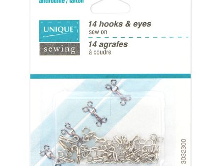 UNIQUE SEWING Hooks & Eyes Silver Size 0 - 14 sets Online Hot Sale