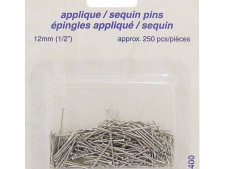 UNIQUE ½  Sequin Pins Silver 250pcs - 12mm (½ ) For Sale