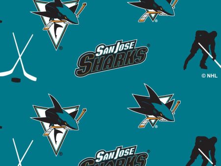 San Jose Sharks - NHL Fleece Print - Logo For Discount