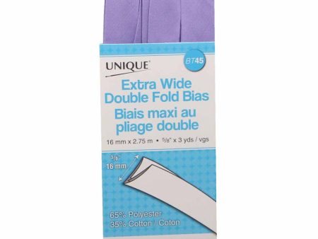 UNIQUE - Extra Wide Double Fold Bias Tape - 15mm x 2.75m - Lavender Hot on Sale