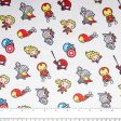 CAMELOT Licensed Bamboo flannelette - Kawaii Avengers - White on Sale