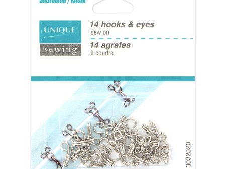 UNIQUE SEWING Hooks & Eyes Silver - size 2 - 14 sets Online Hot Sale