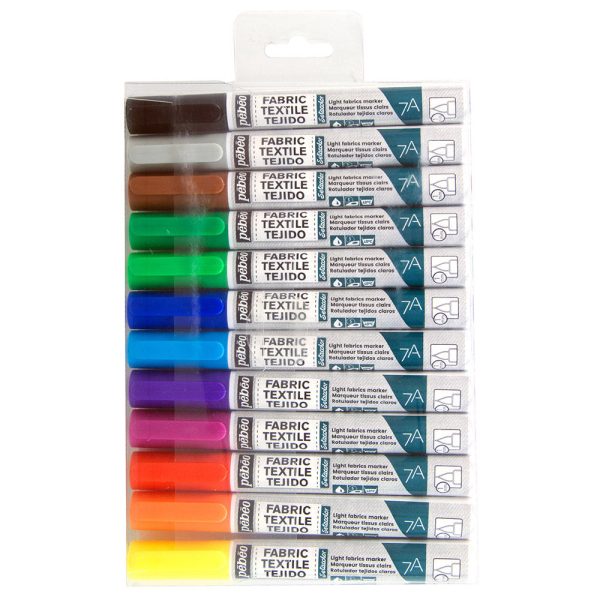 7A LIGHT FABRICS MARKER 1 MM SET OF 12 ASSORTED MARKERS Online Hot Sale