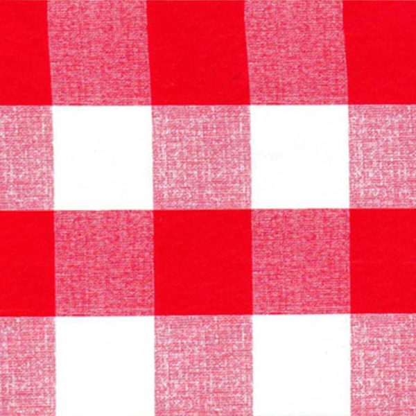 Tablecloth Vinyl - Check - Red For Cheap