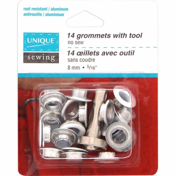 UNIQUE SEWING Grommets with Tool White - 8mm (¼ ) - 14 pcs on Sale