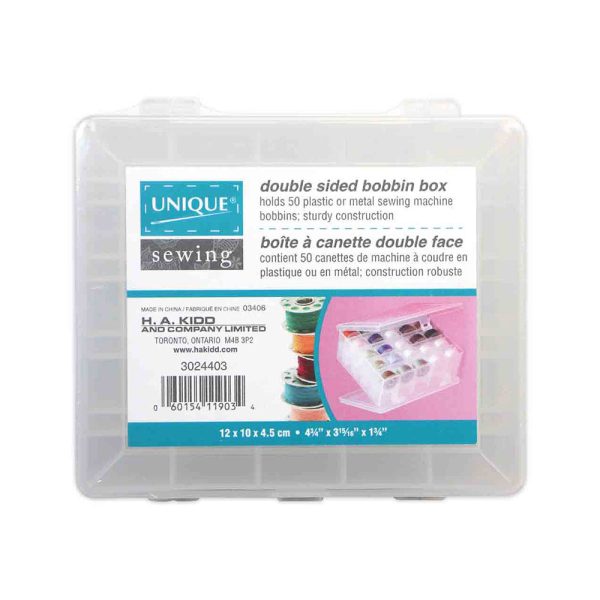 UNIQUE SEWING Double Sided 50pc Bobbin Box Cheap