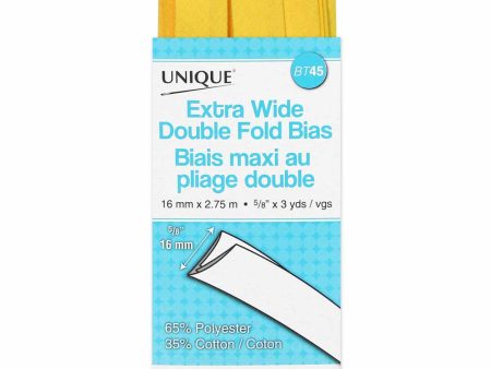 UNIQUE - Extra Wide Double Fold Bias Tape - 15mm x 2.75m - Canary Online Hot Sale