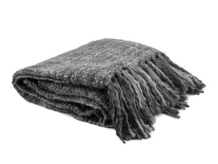 Decorative Knitted Throw - Grey - 47 x 63   Online now