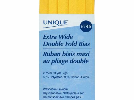 UNIQUE - Extra Wide Double Fold Bias Tape - 15mm x 2.75m - Gold Online Hot Sale