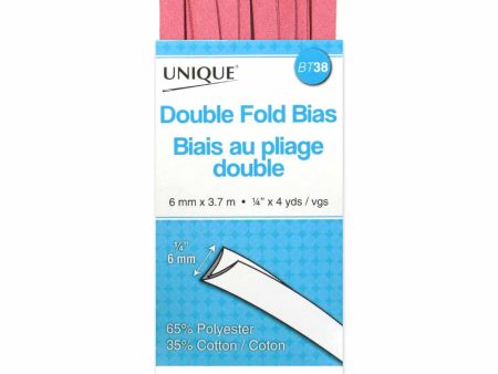 UNIQUE Double Fold Bias Tape 7mm x 3.7m - Rose Fashion