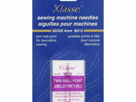 KLASSE´ Twin Ball Point Carded - Size 80 12 - 4mm Online now