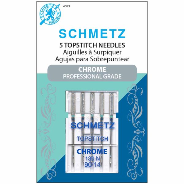 SCHMETZ #4093 Chrome Topstitch - 90 14 - 5 needles Online now