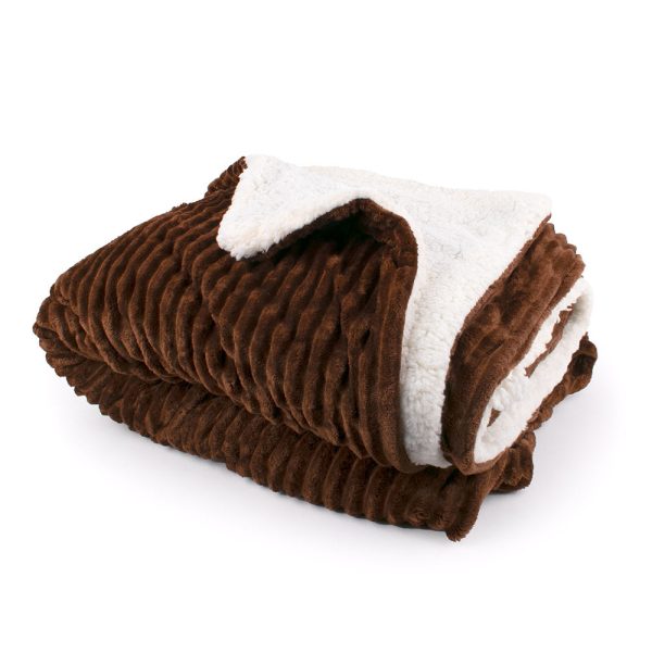 Decorative Minky throw with Sherpa Backing - Brown - 79 x 91   Hot on Sale