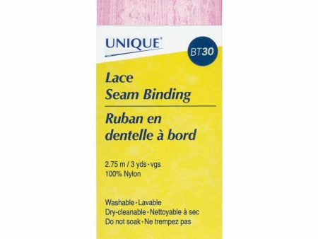 UNIQUE Lace Seam Bind 2.75mLt Pink 200 on Sale